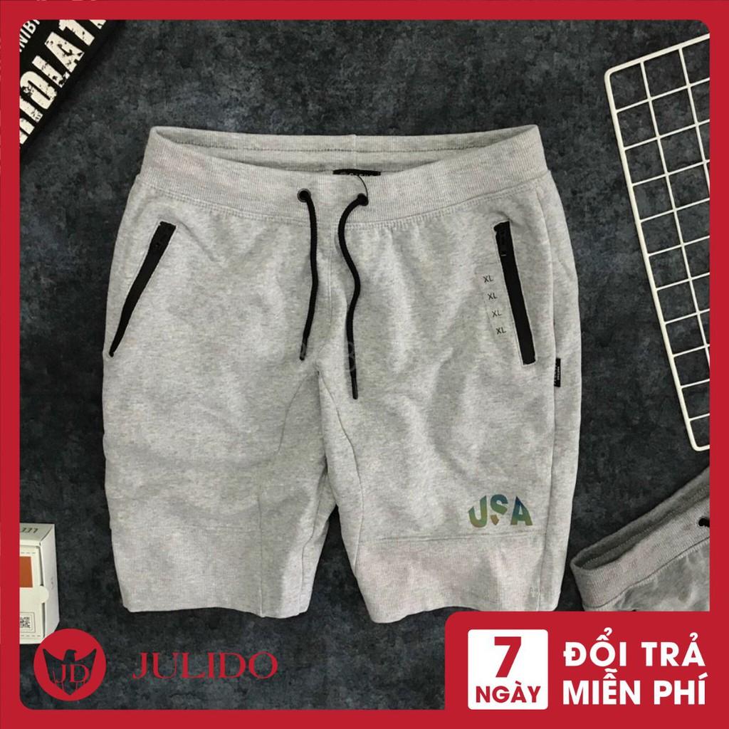 Quần đùi thể thao, quần short nam tập gym đi chơi dạo phố họa tiết đơn giản tinh tế-JULIDO