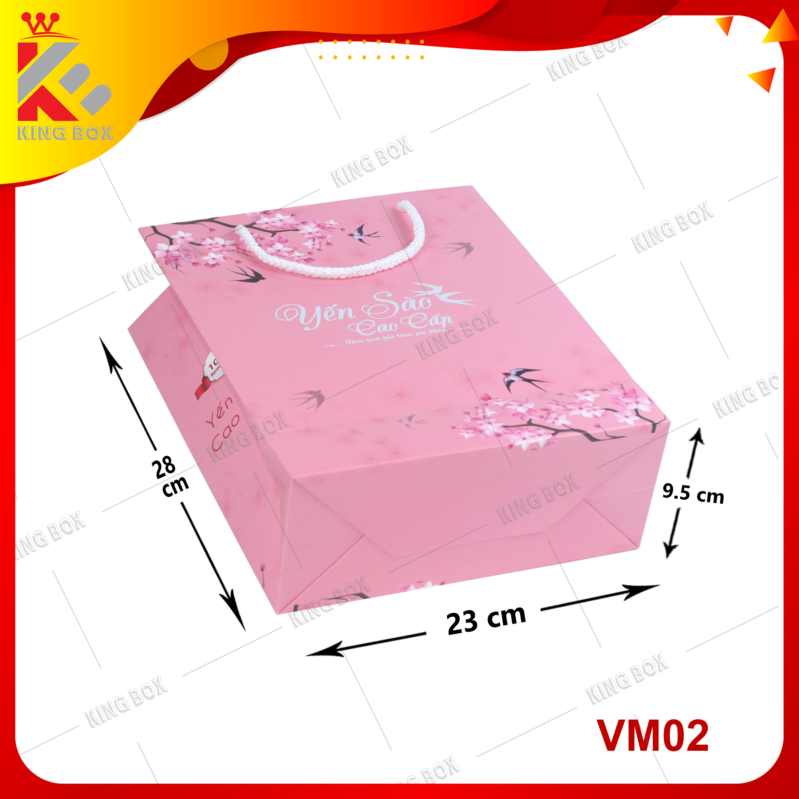 20 Túi giấy đựng yến sào cao cấp size trung KING BOX