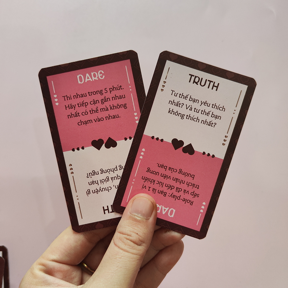Bộ Bài Cặp Đôi Truth Or Dare For Couple Thẻ Bài Drinking Game Thách Hay Thật 50 lá Thú Vị