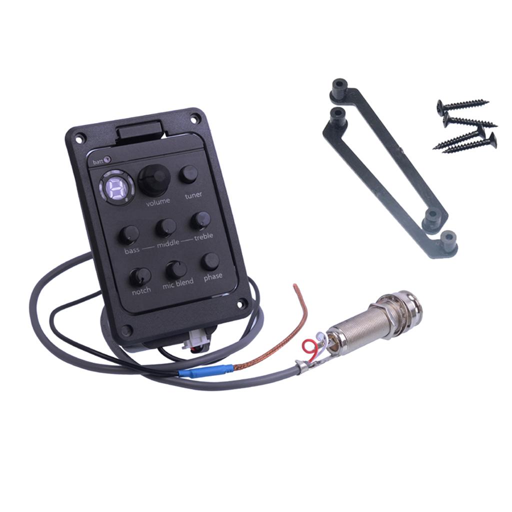 301 Đàn Guitar EQ 4 Dây Ngang Bằng Bán Tuner Piezo Mic Presys Pha Trộn