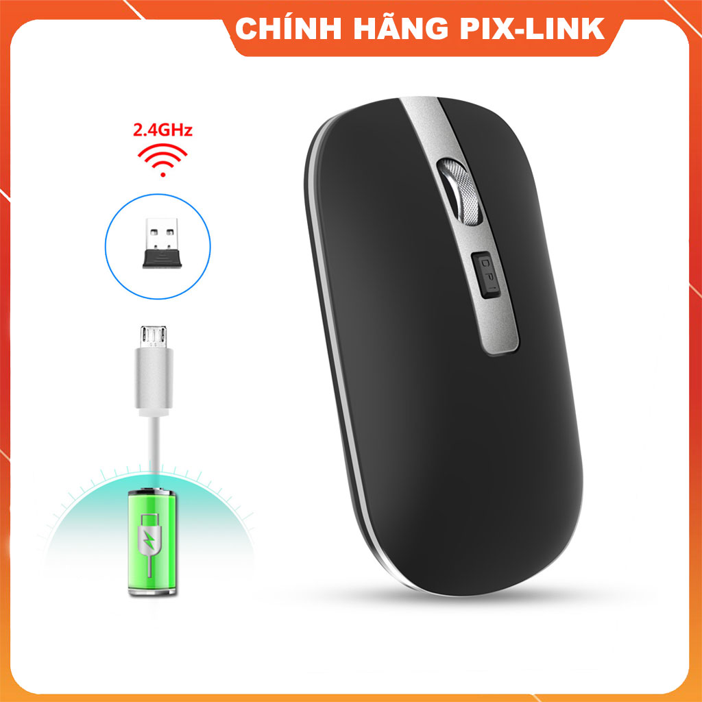 Chuột không dây sạc điện PIXLINK M30 wireless 2.4Ghz DPI1600 - Hàng chính hãng