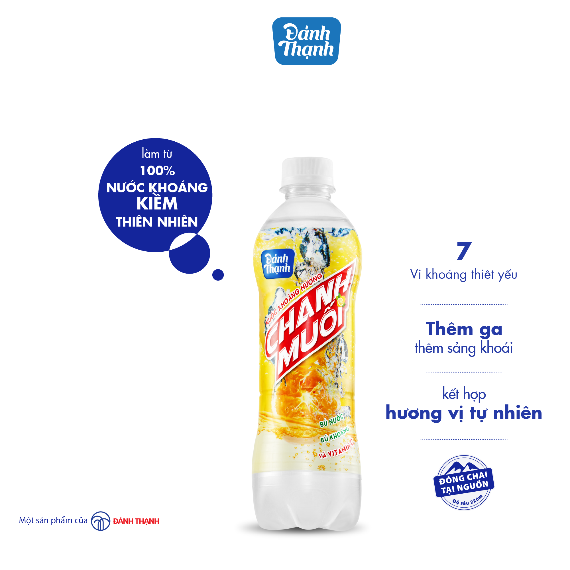 Lốc 6 chai Nước Khoáng Thiên Nhiên Có Ga Đảnh Thạnh Khoáng Chanh Muối 430ml