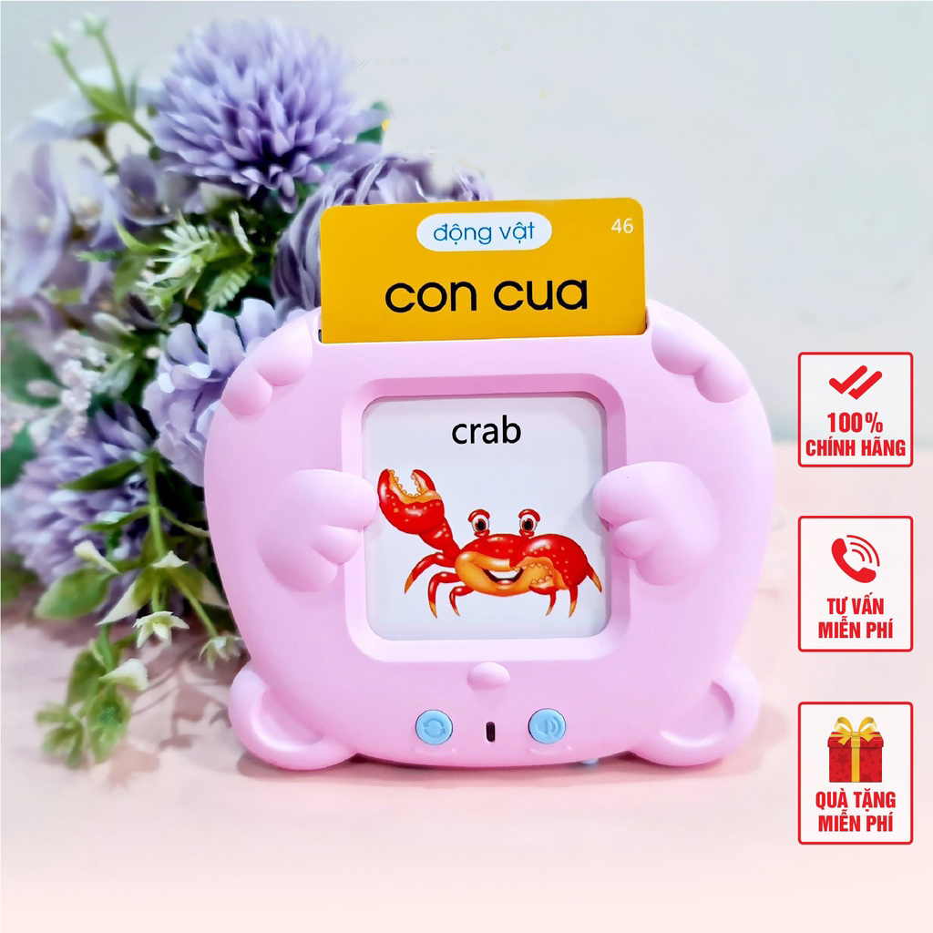 Máy đọc thẻ Song Ngữ Anh Việt, máy đọc thẻ tiếng anh flashcard 225 thẻ 510 từ khoá và 29 chủ đề