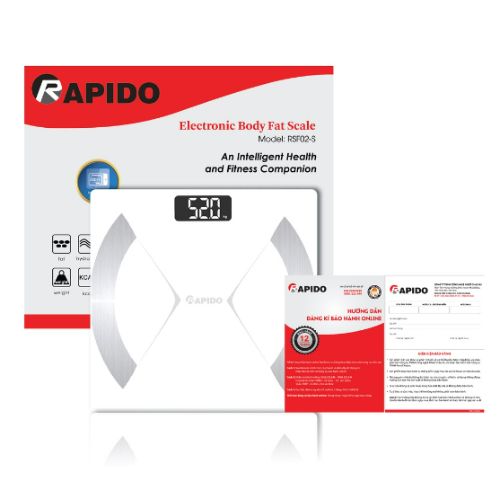 Cân sức khỏe và phân tích các chỉ số cơ thể Rapido RSF02-S Không bluetooth - Hàng chính hãng