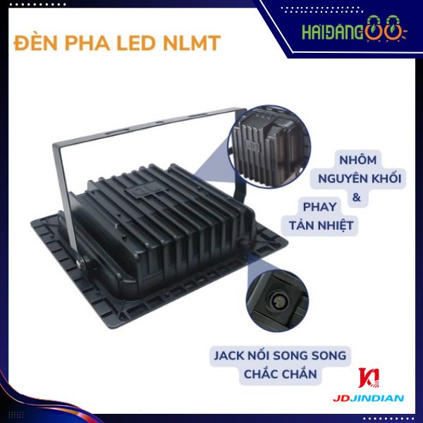 Đèn pha led năng lượng mặt trời 200w chính hãng JINDIAN JD-8200L Chip Led SMD ,Khung  Nhôm