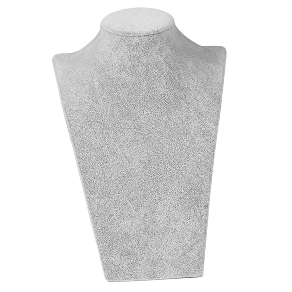 Set of 2 Velvet 3-Dimensional Necklace Jewelry Display Bust Stand Pendant Holder