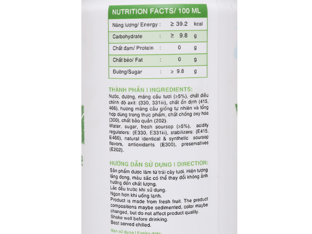 Nước ép mãng cầu từ trái cây tươi YOOH- Lốc 6 lon Bổ sung Vitamin D & các khoáng chất cần thiết cho cơ thể