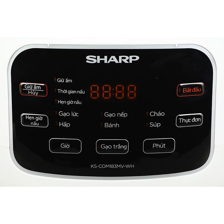 Nồi Cơm Điện Tử Sharp KS-COM183MV-WH 1.8L -Hàng Chính Hãng