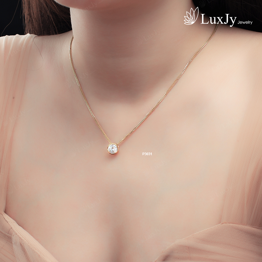 Mặt Dây Chuyền Nữ Đá Quý LuxJy Jewelry P3031 - Trắng