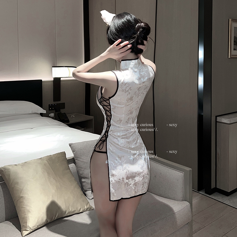 Váy ngủ sườn xám màng xuyên thấu sexy quyến rũ