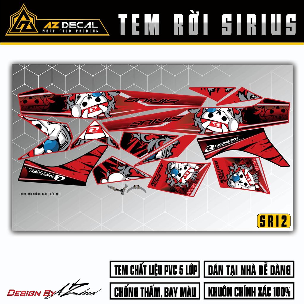 Tem Chế Xe Sirius RC Racing Boy | SR12 | Decal Rời Cắt Khuôn Sẵn Dễ Dán