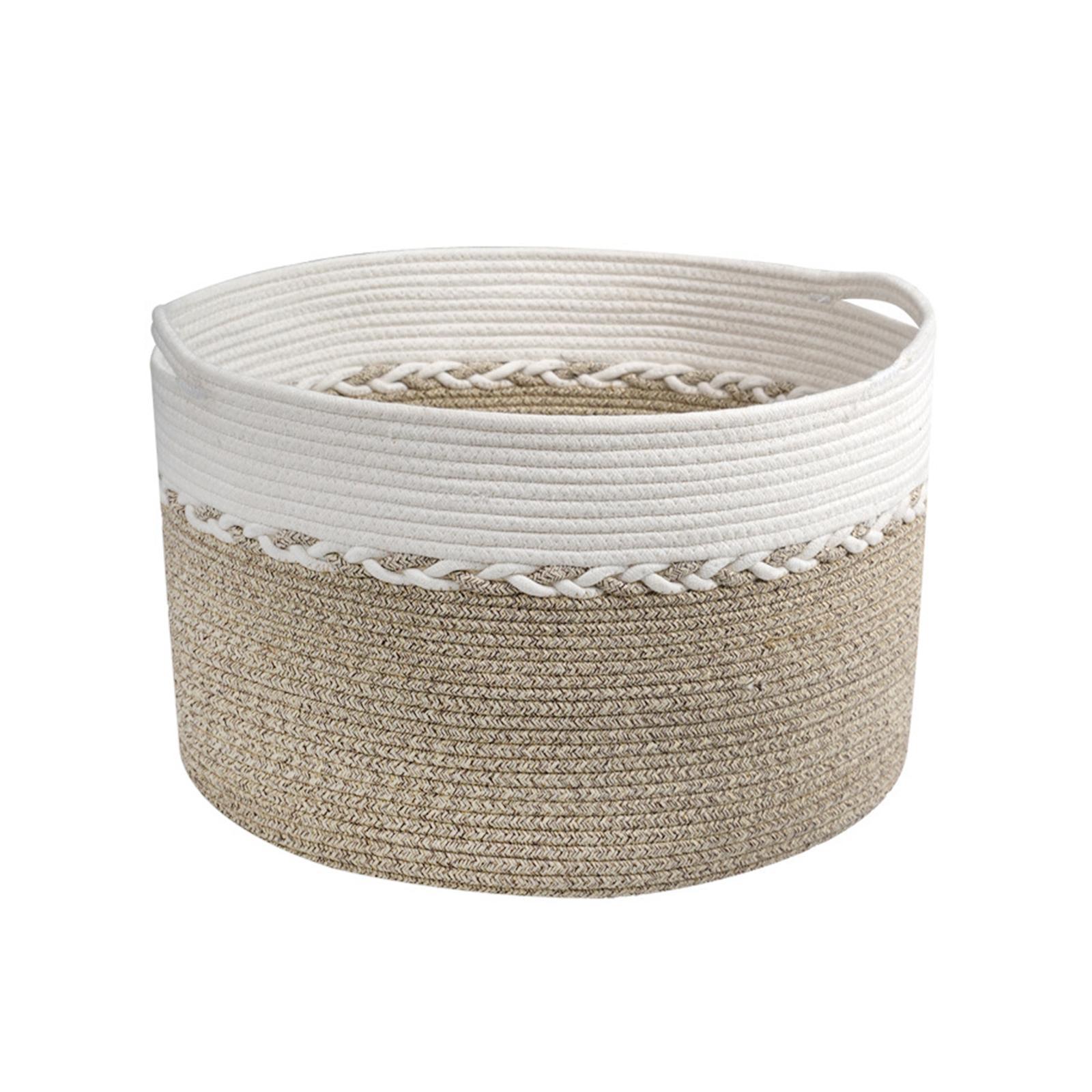 Bathroom Woven Laundry Basket Baby Toy Hamper Foldable Multipurpose Desktop Organizer Basket for Pillows Bed Sheets Shoes