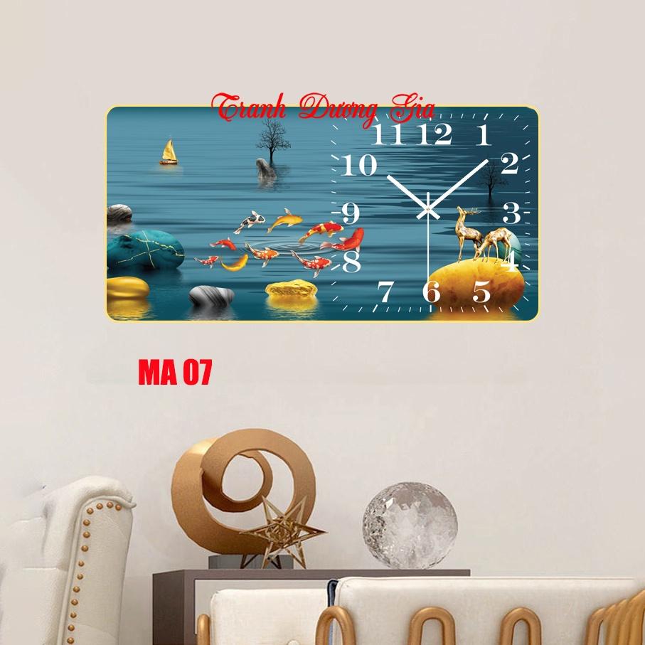 Tranh đồng hồ treo tường tráng gương 3d cao cấp Giá xưởng size 35x70