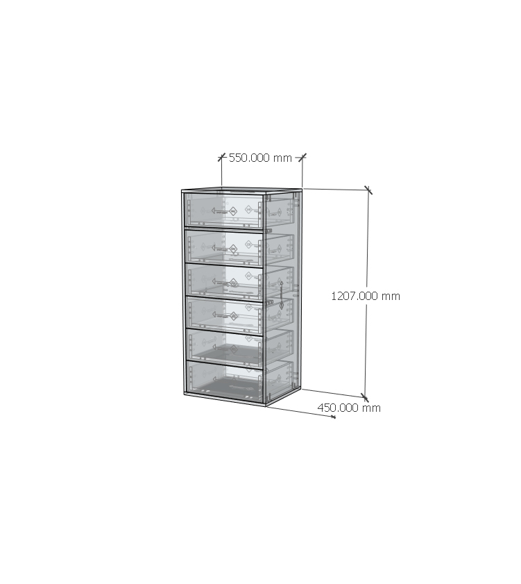 HAPPY FURNITURE , ZACY - Tủ lưu trữ 6 ngăn kéo , THK_217 , 55cm x 45cm x 121cm DxRxC, Sản phẩm phổ thông