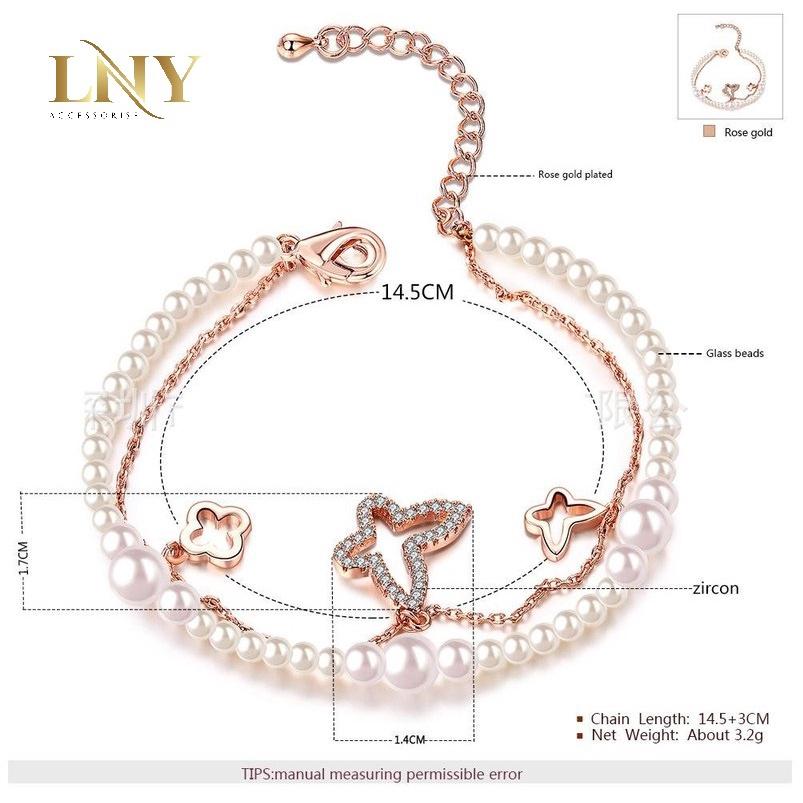 Lắc tay nữ ngọc trai nhân tạo thời trang Hàn Quốc