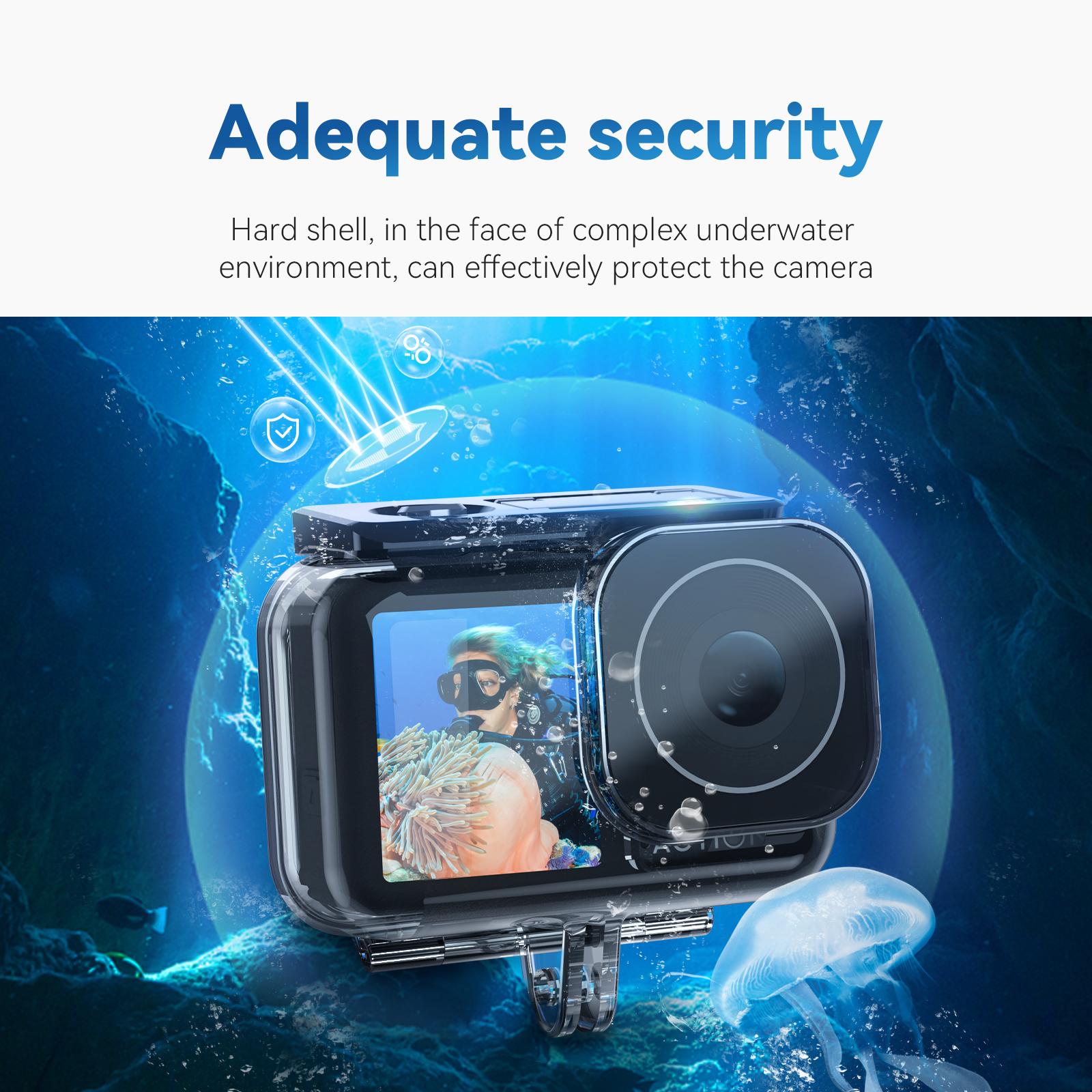 Trường hợp không thấm nước Telesin 45m cho DJI hành động 3 Nhiệt độ chìm dưới nước Trường hợp bảo vệ cường độ cao cho hành động 3