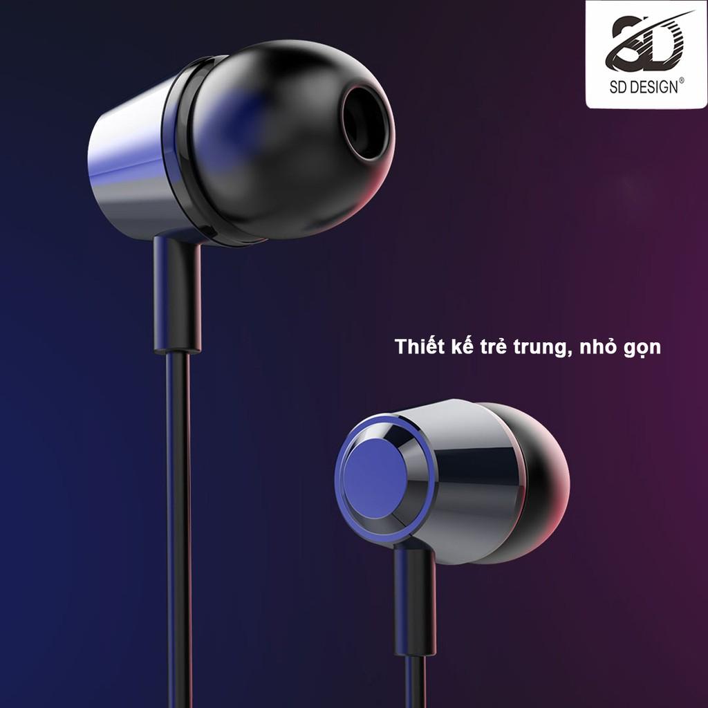 Tai nghe kỹ thuật số SD Design V99 tương thích các dòng điện thoại jack 3.5mm, có mic 1 đổi 1