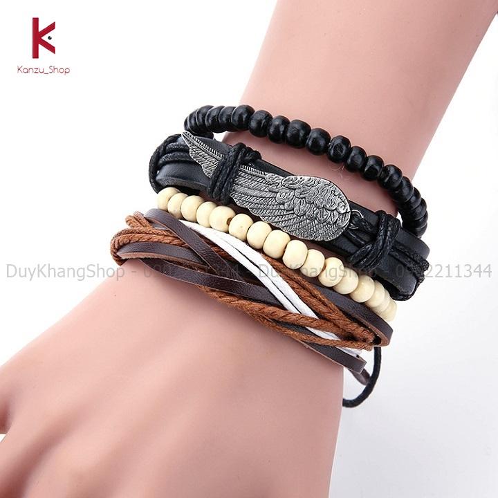 Vòng đeo tay bằng da phong cách vintage thời trang dành cho nam nữ mã VT10