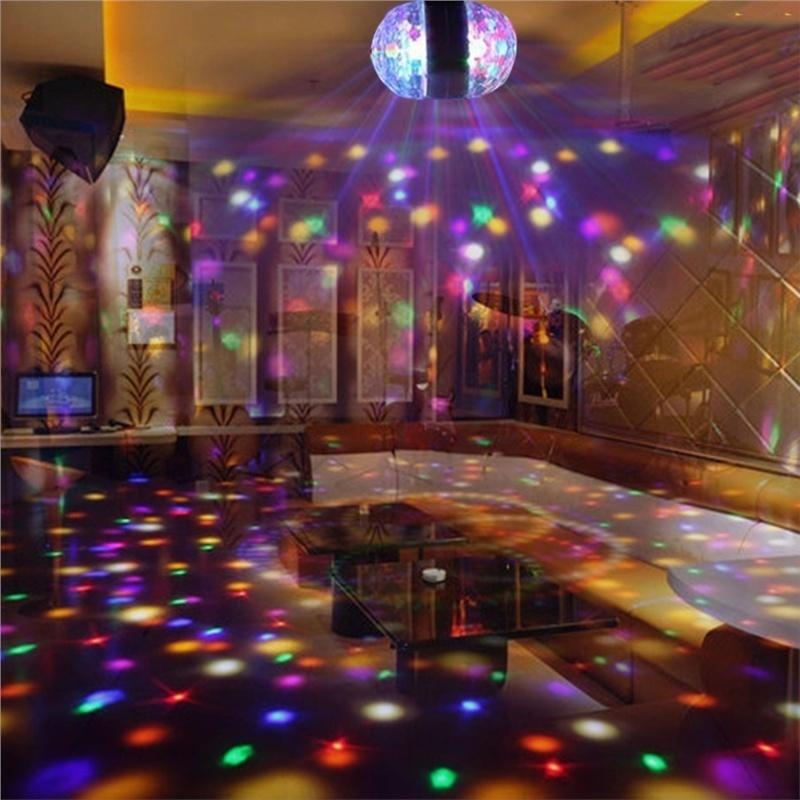 Usb Disco Ball RGB LED Sân Khấu Nhỏ Bóng Ma Thuật Nhiều Màu Sắc Bóng Tự Động Xoay Pha DJ Câu Lạc Bộ Đảng Bóng Đèn LED