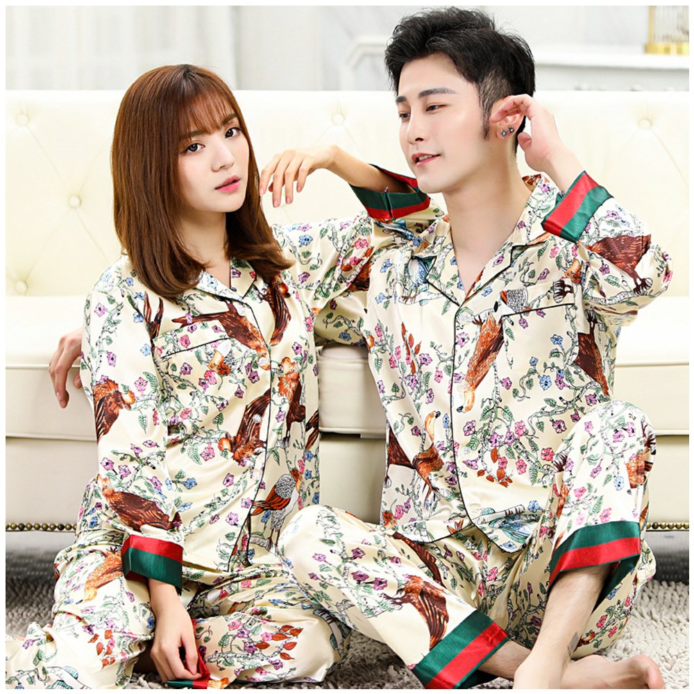 Đồ bộ Pyjama Nữ mặc nhà chất liệu phi bóng rũ mềm mại, phong cách châu âu sang trọng 88225