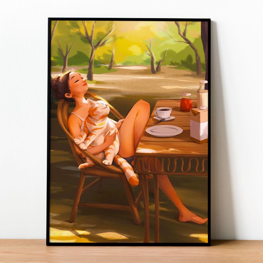 Tranh số hóa  - Chiều êm ái đã căng khung 40x50cm 30 màu