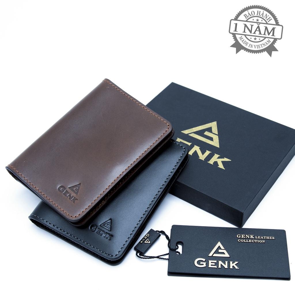 Ví mini đựng thẻ card holder da thật cao cấp nappa nam nữ Genk - GBS03