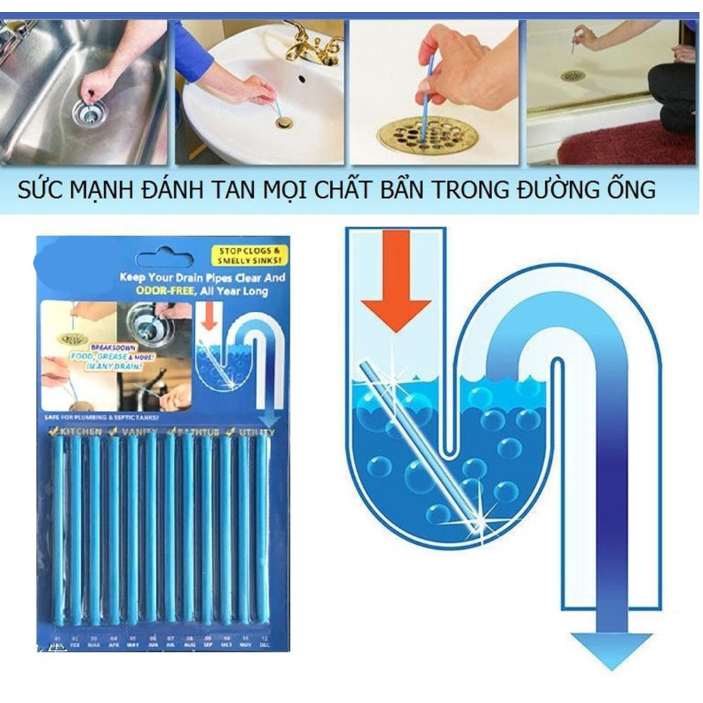 Thanh Vệ Sinh Thông Tắc Khử Mùi Cống Bồn Cầu Bệ Rửa Nhà Bếp Nhà Tắm