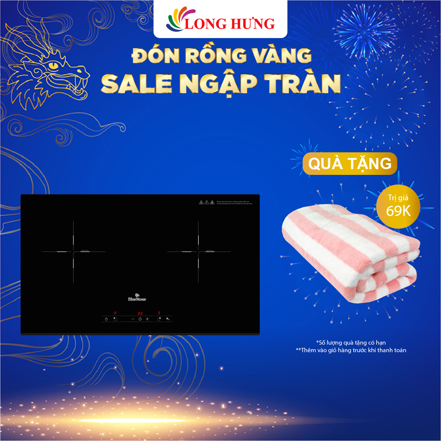 Bếp điện từ đôi Bluestone ICB-6818 - Hàng chính hãng