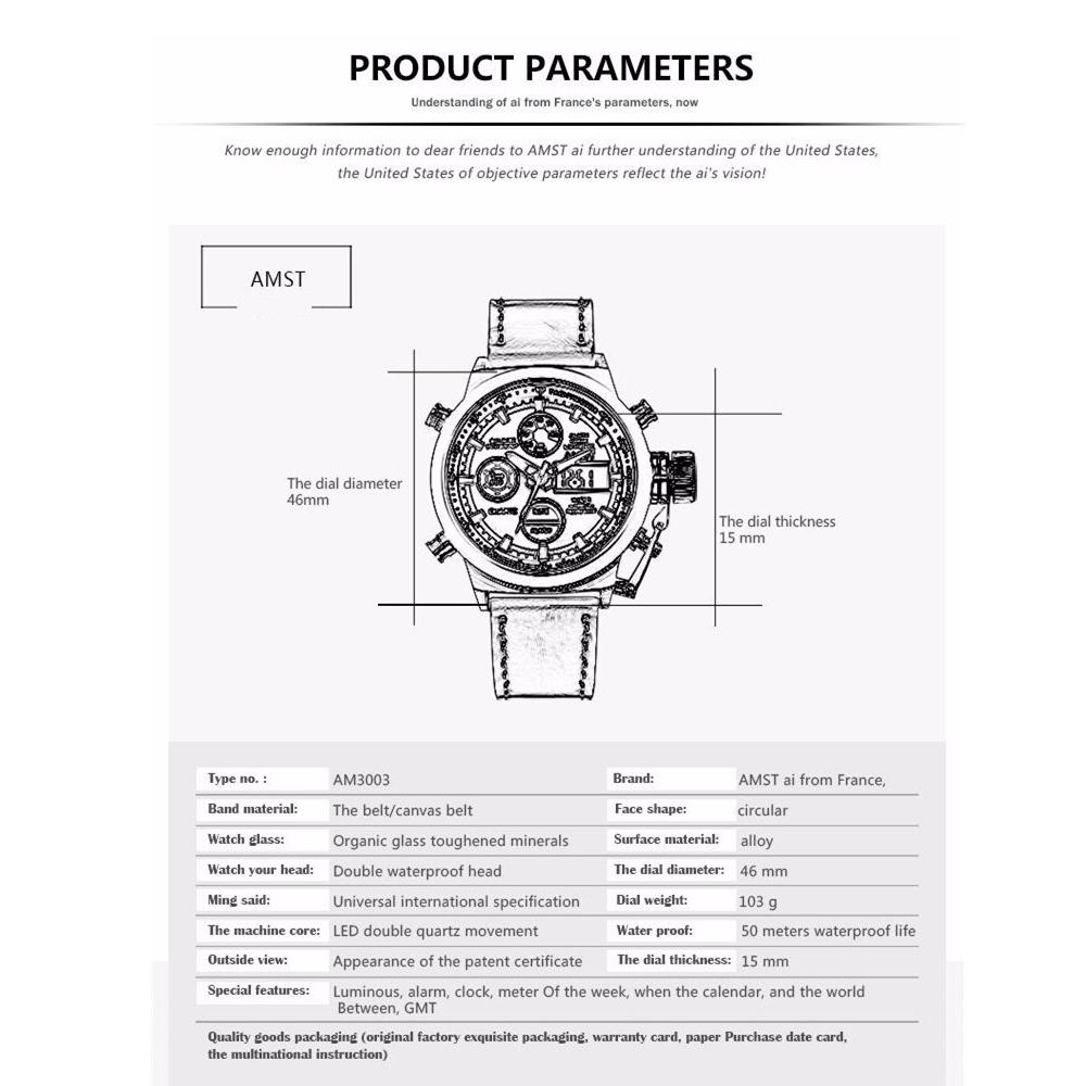 Đồng hồ nam AMST  đeo tay chống thấm nước thể thao ngoài trời đa chức năng