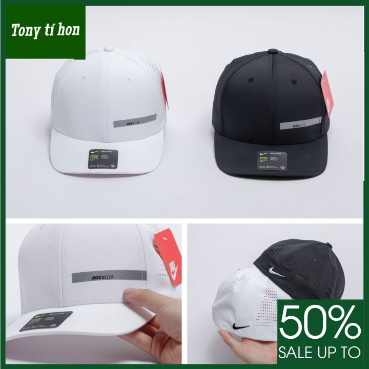 Tony tí hon - Mũ/nón kết lưỡi trai Miler dù đục lỗ bít đuôi cá tính thời trang nam nữ cao cấp màu đen/trắng