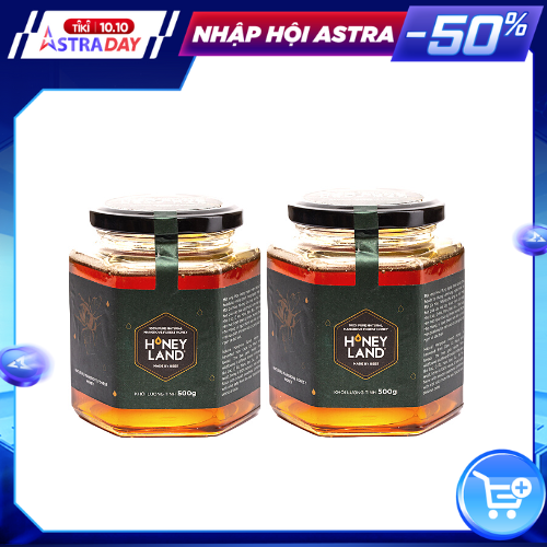 COMBO 2 hũ mật ong rừng Ngập Mặn HONEYLAND tổng 1000g mật ong thiên nhiên nguyên chất