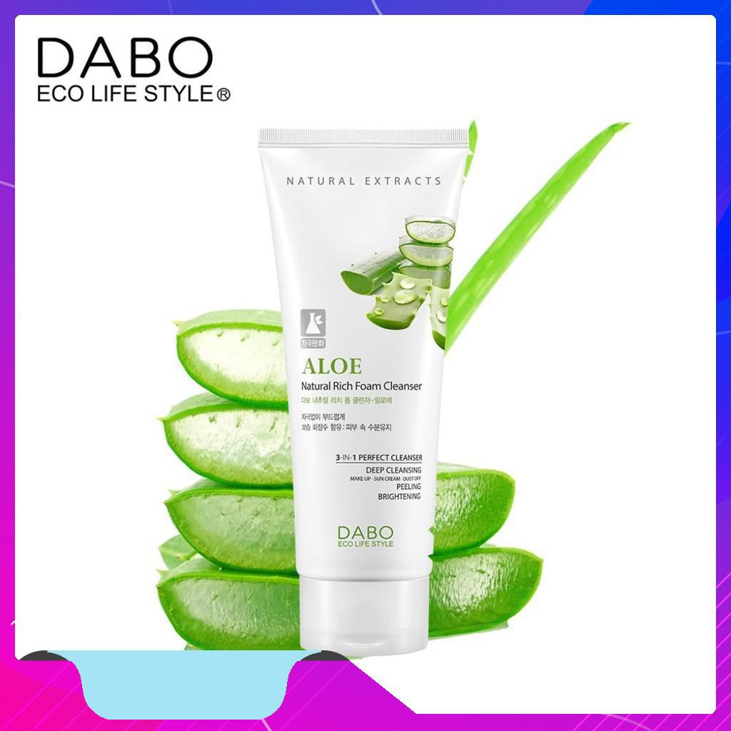 Sữa rửa mặt lô hội dưỡng ẩm Dabo 3 in 1 Hàn Quốc 60ml