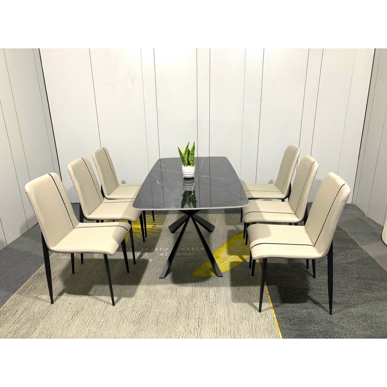 Bàn Ăn Chân Sắt Sơn Tĩnh Điện Kích Thước 80x160cm, Cho Không Gian Thêm Sang Trọng - Tổng Kho Nội Thất Tân Thời Đại