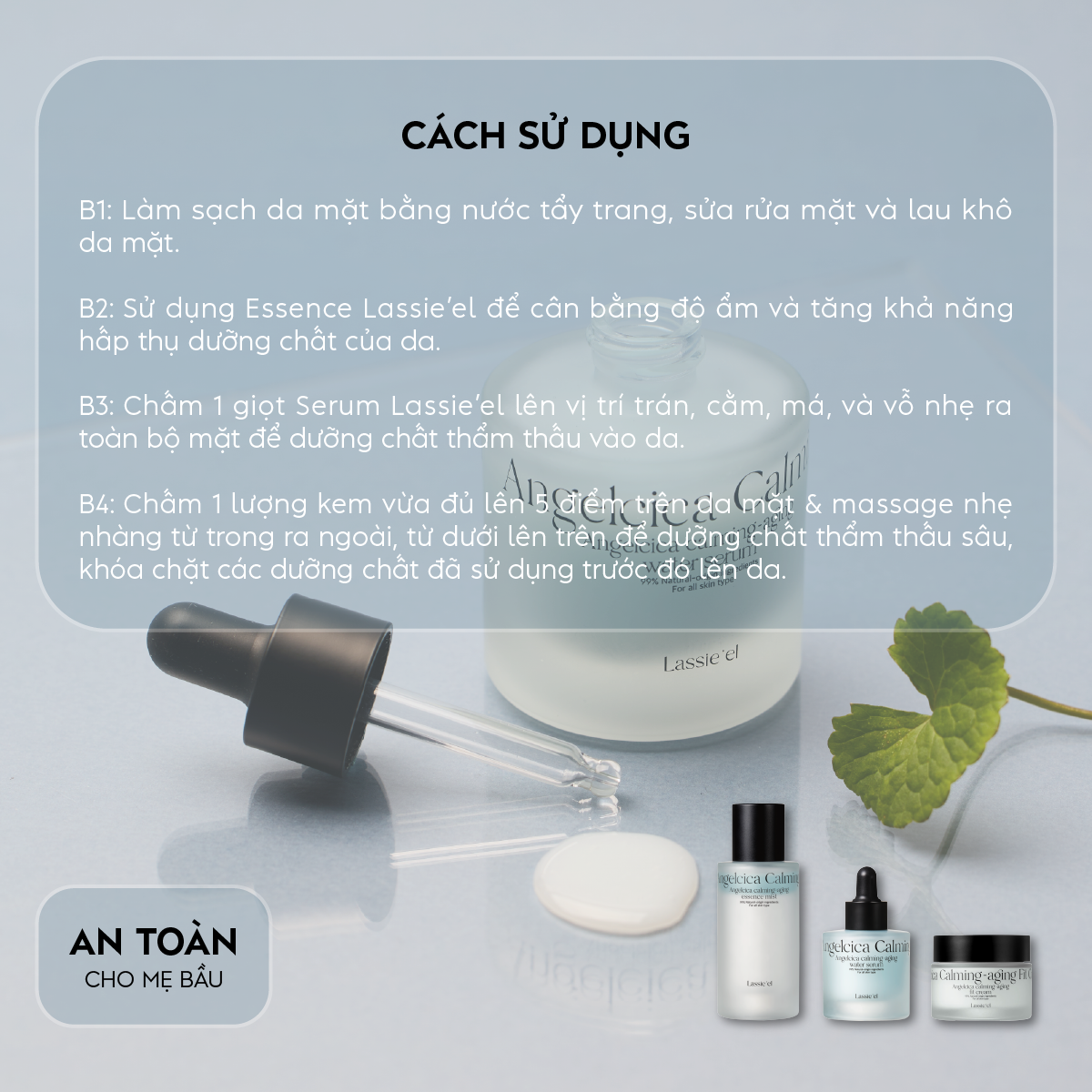 Serum Lassie'el chiết xuất từ thiên nhiên ngăn ngừa lão hóa dưỡng ẩm phục hồi sáng da mờ thâm mụn 30ml Hàn Quốc