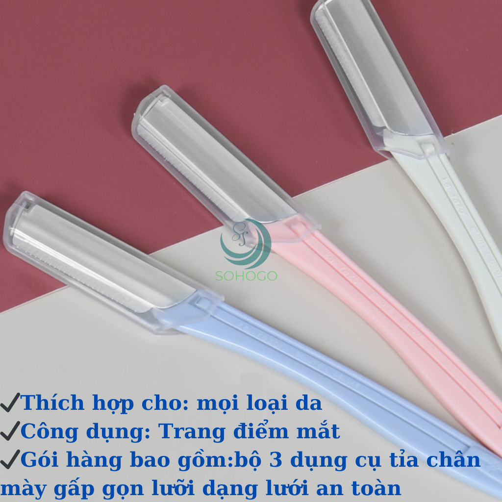 BỘ 3 DAO CẠO LÔNG MÀY MINI – SIÊU GỌN &amp; AN TOÀN DAO CẠO CHÂN MÀY 3 CÂY – NHỎ GỌN, SẮC BÉN, DỄ DÙNG DAO CẠO MÀY SIÊU NHỎ – AN TOÀN CHO DA NHẠY CẢM BỘ DAO CẠO LÔNG MÀY CÓ NẮP – TIỆN DỤNG &amp; NHẸ NHÀNG