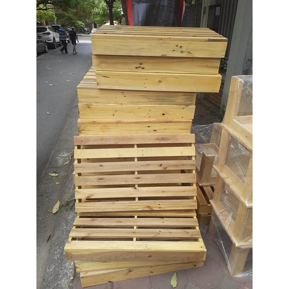 Giường Pallet kích thước 50x70x11cm - Giường gỗ - Giường xếp - Giường Hộp Pallet đã sơn chống mốc