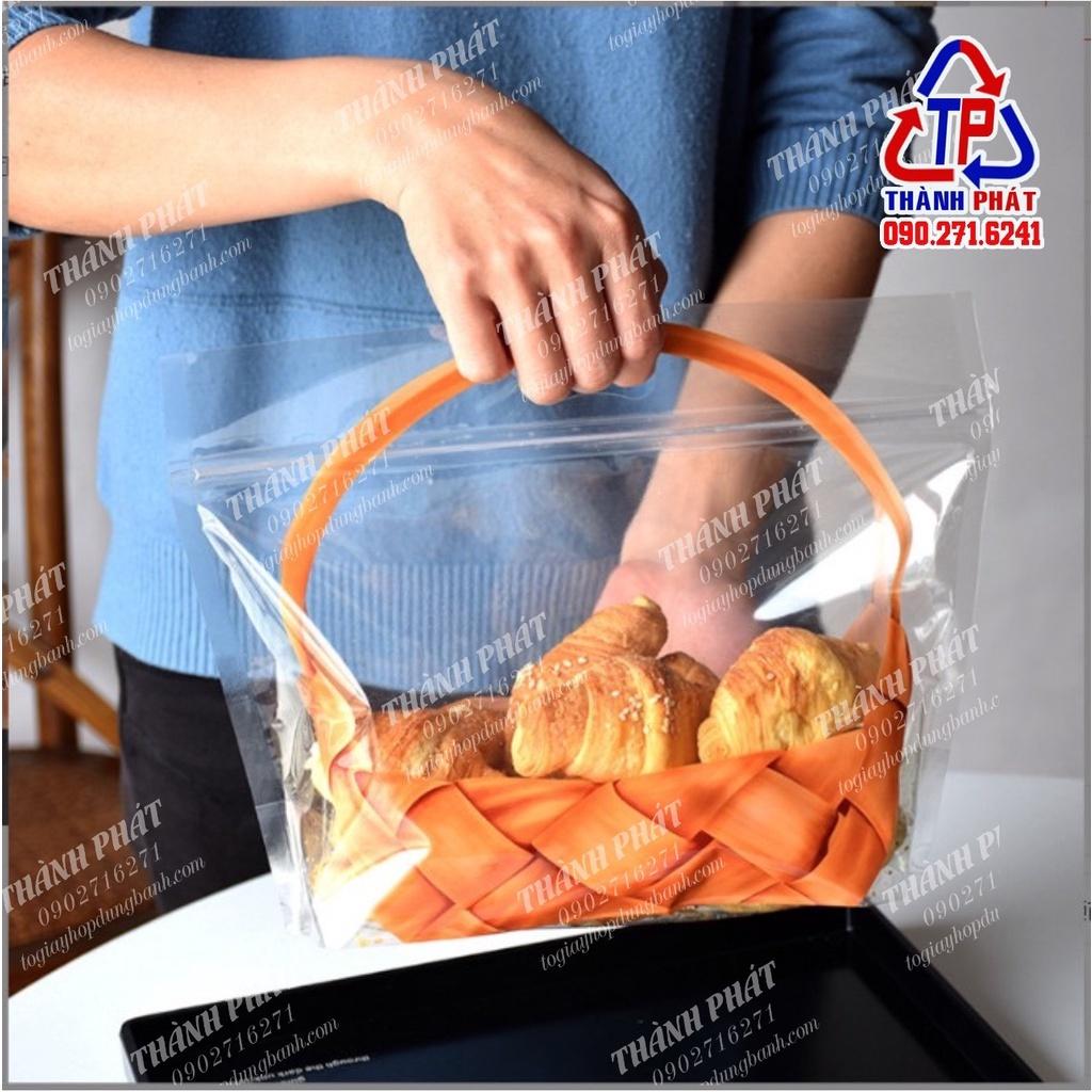 50 Túi zip hình giỏ xách đựng bánh mì hoa cúc - bánh kẹo mứt tết - bánh ngọt sừng trâu