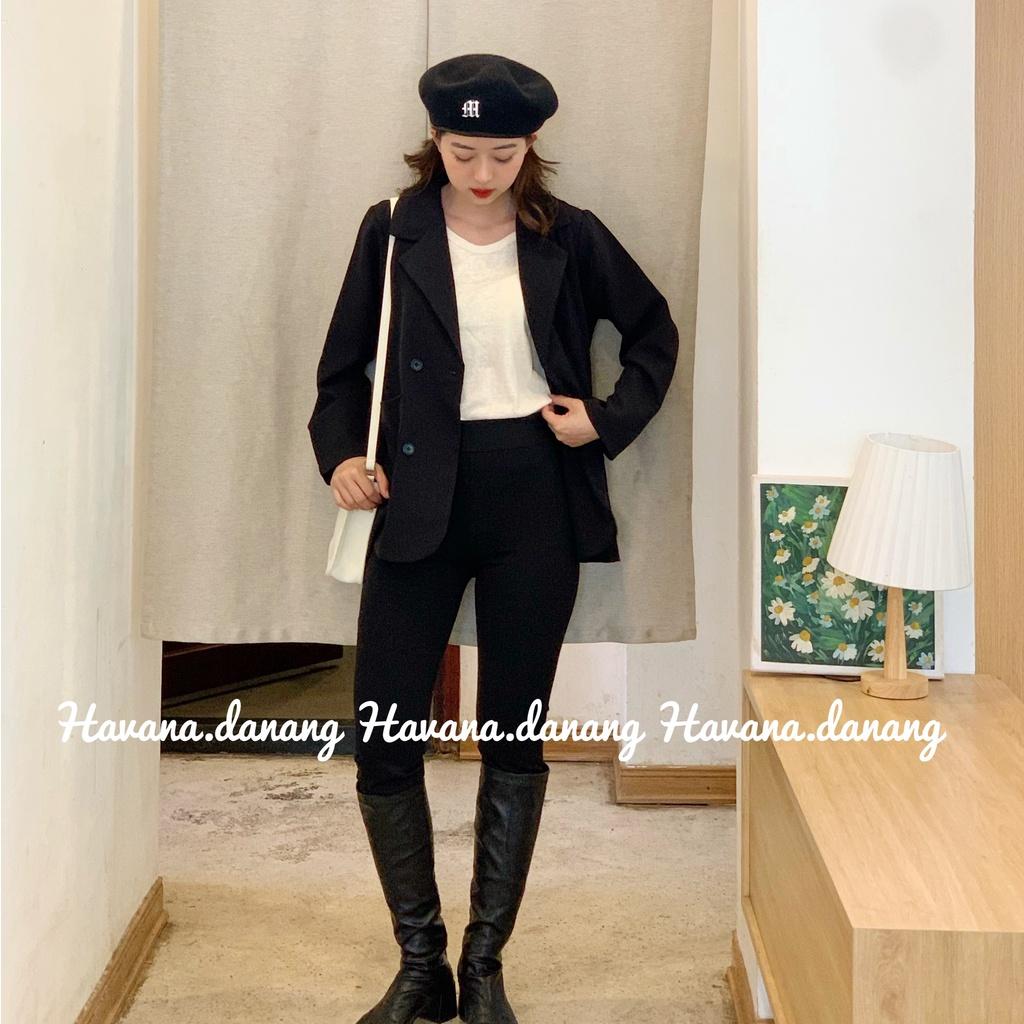 Áo blazer nữ, áo blazer dài tay một lớp , chất cát hàn dày dặn mềm mại thoáng khí