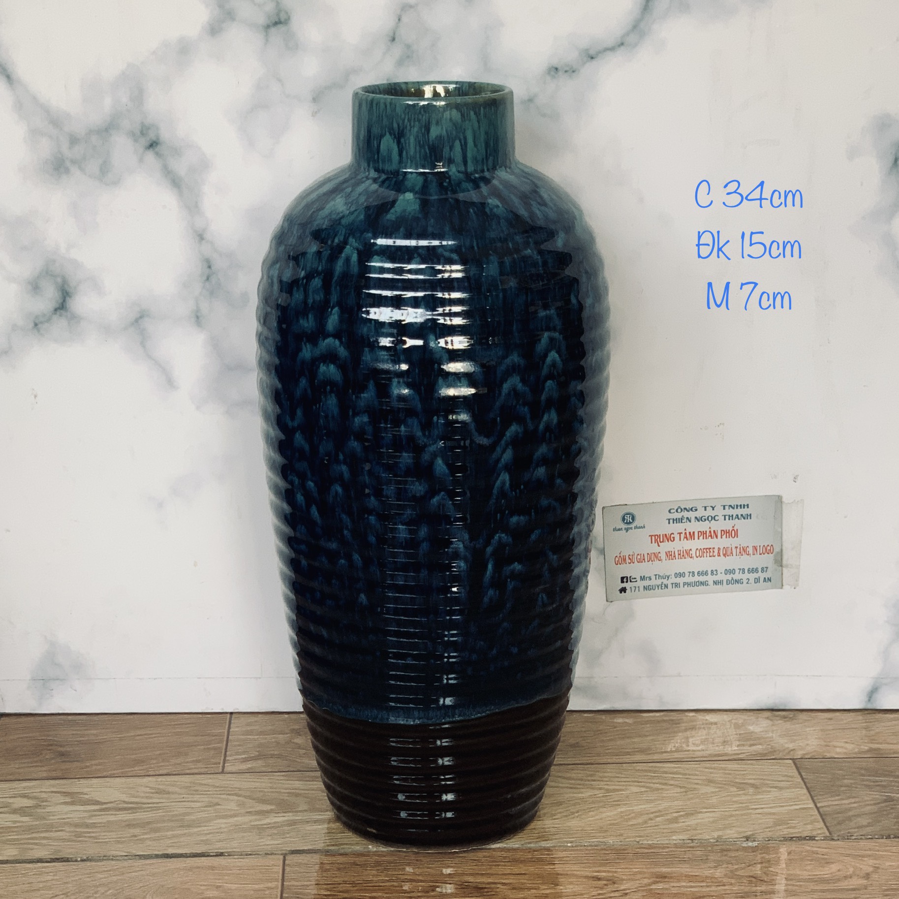 Bình Hoa Gốm Sứ Cao Cấp 34cm.