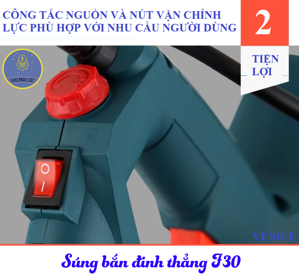 MÁY BẮN ĐINH THẲNG F30 - DÙNG ĐIỆN 220V - CÔNG SUẤT LỚN - KHÔNG THỪA ĐẦU ĐINH