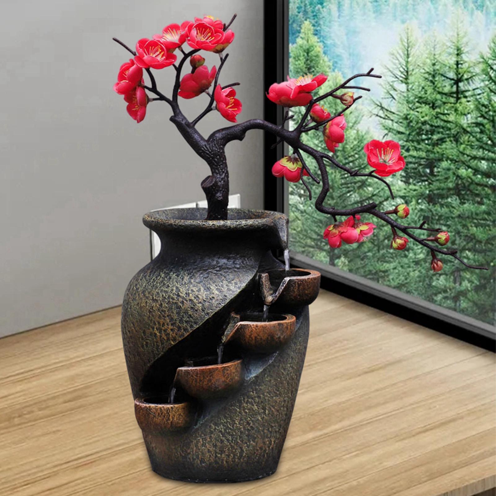 Waterfall Fountain Flower Landscape Office Decor