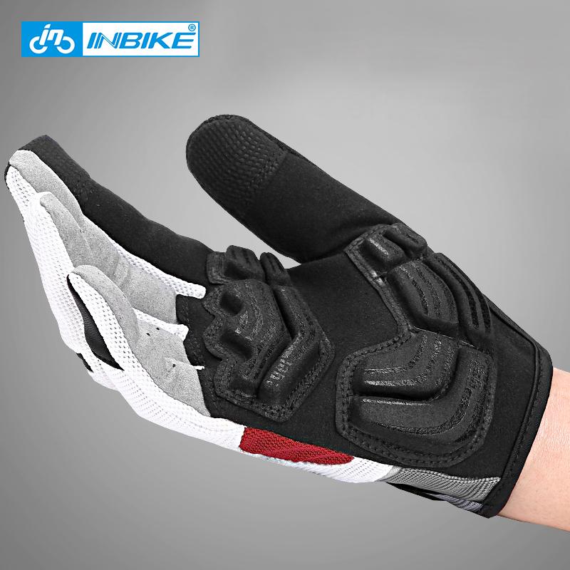 INBIKE Full Ngón Găng Tay Xe Đạp Bền Bỉ Xe Đạp Găng Tay Đi Xe Ngoài Trời Phụ Kiện Xe Máy Đệm Màn Hình Cảm Ứng IF239 Color: MF319 Red Size: M