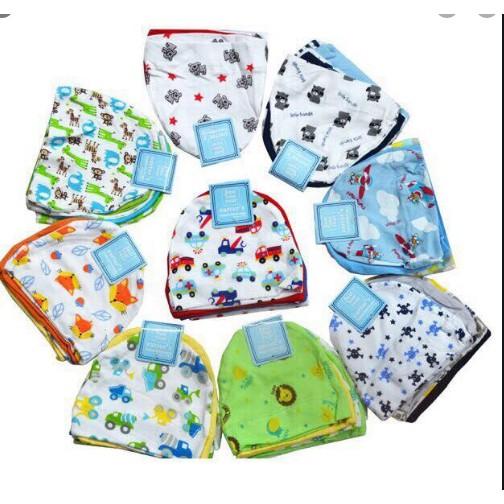 Set 5 mũ sơ sinh chất cotton mềm cho bé dưới 3 tháng tuổi..