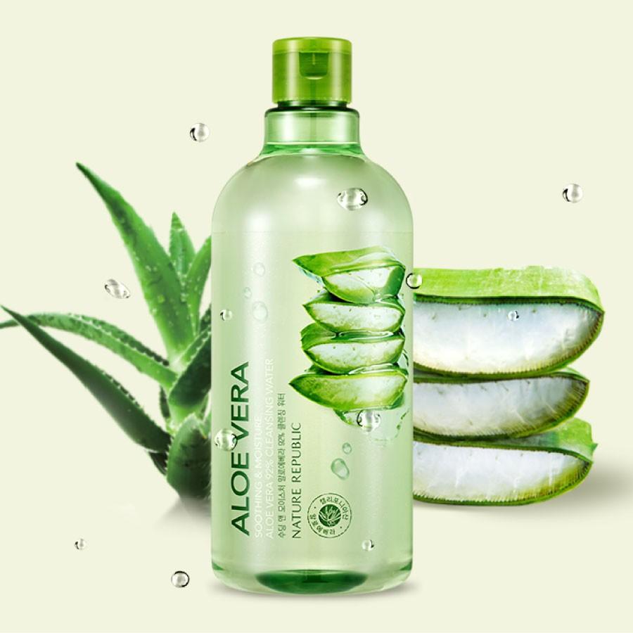 Nước tẩy trang Lô hội NATURE REPUBLIC Soothing &amp; Moisture Aloe Vera 92% Cleansing Water 500ml