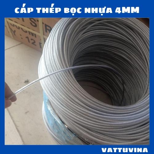 Cáp Thép Bọc Nhựa D4mm  tính theo mét