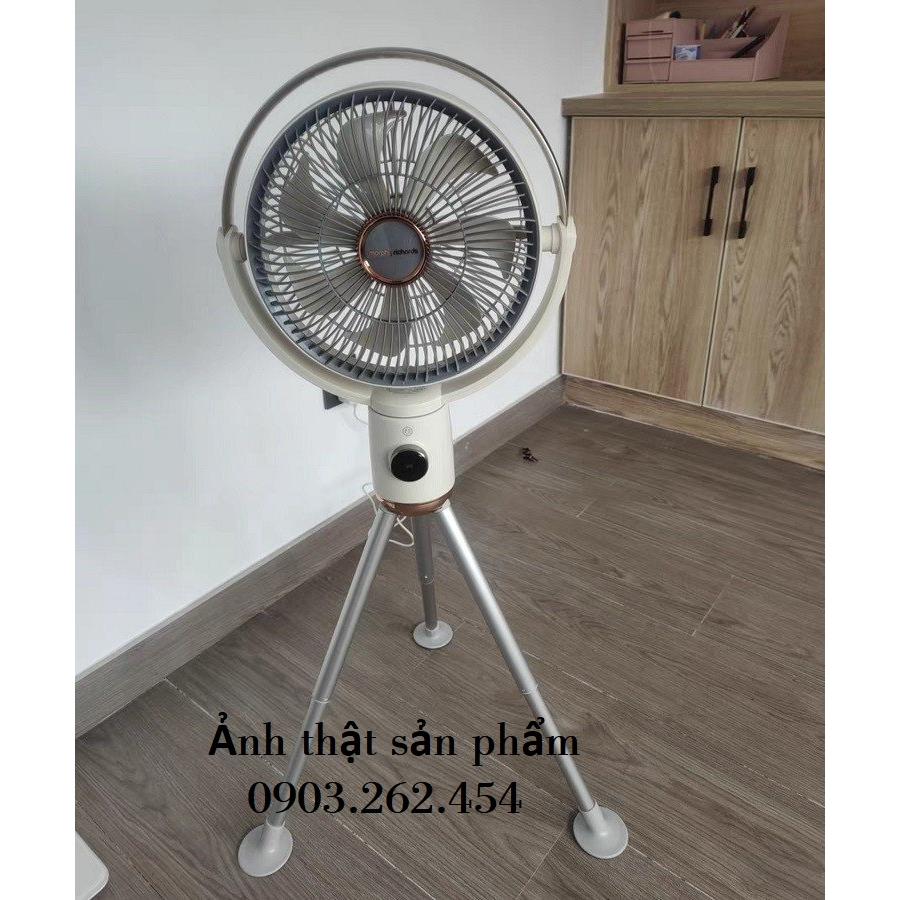 Quạt tích điện MR3700 mới nhất năm 2023, 4 chế độ gió, cảm biến nhiệt NTC, động cơ 1 chiều không chổi than - RE0796
