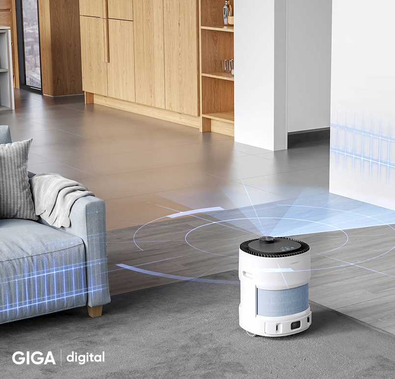 Robot Lọc Không Khí Tự Động Ecovacs Airbot Ava Kết Nối App Diệt Khuẩn UV - Hàng Chính Hãng