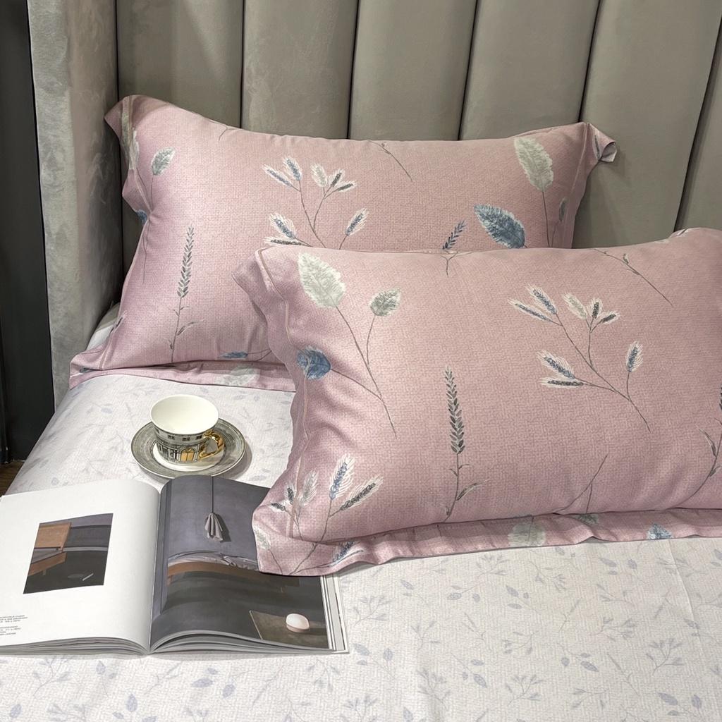 Bộ Chăn Ga Gối 100%TENCEL 100S SPRING COLLECTIONS 006 Siêu mềm, mát mịn họa tiết Hoa lá 3D Sang trọng, Ấm áp