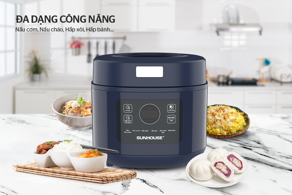 NỒI CƠM ĐIỆN SUNHOUSE SHD8802 (1.0 Lít)- Hàng chính hãng