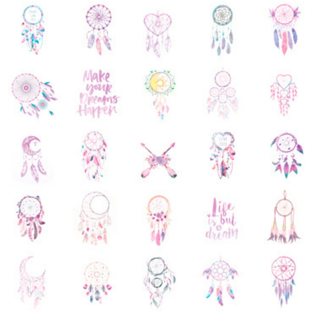 Hộp 50 Nhãn dán sticker nhiều chủ đề khác nhau (Lọ ước, kỳ lân, rừng, dâu hồng,....) trang trí sổ tay ST92